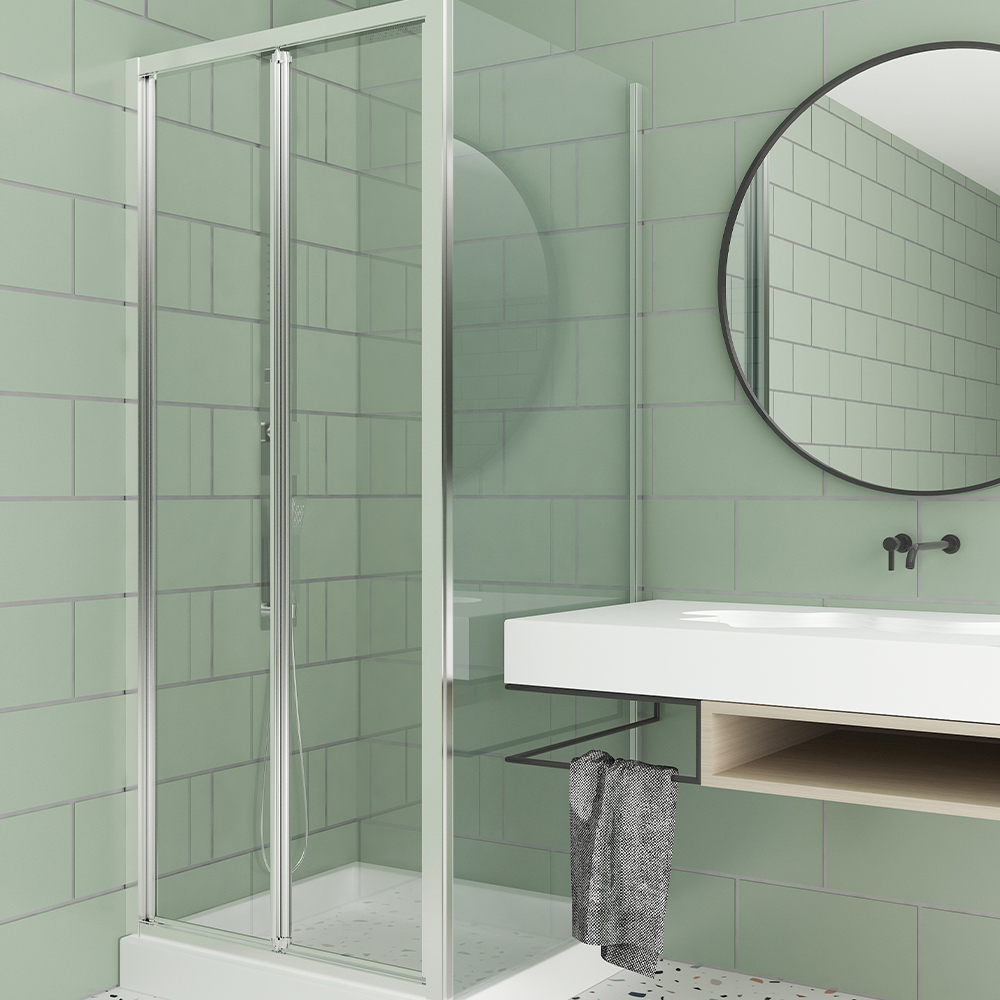 Orabella Fusion H190 100 cm - Καμπίνα σπαστή ευθύγραμμη, αντιστρέψιμη με σταθερό πλαϊνό 70 cm