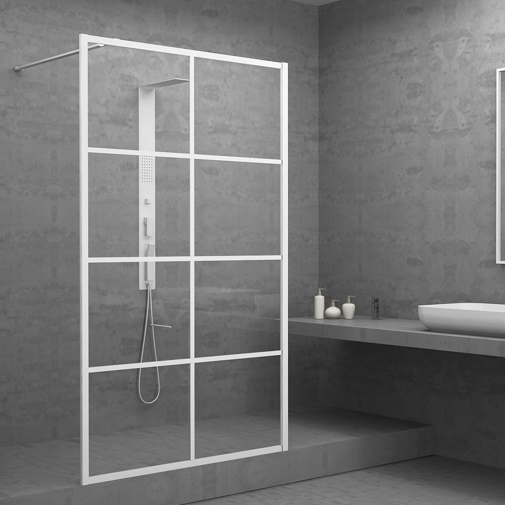 Orabella Windows White matt 100 cm - Καμπίνα ελεύθερης τοποθέτησης με βραχίονα στήριξης τοίχου