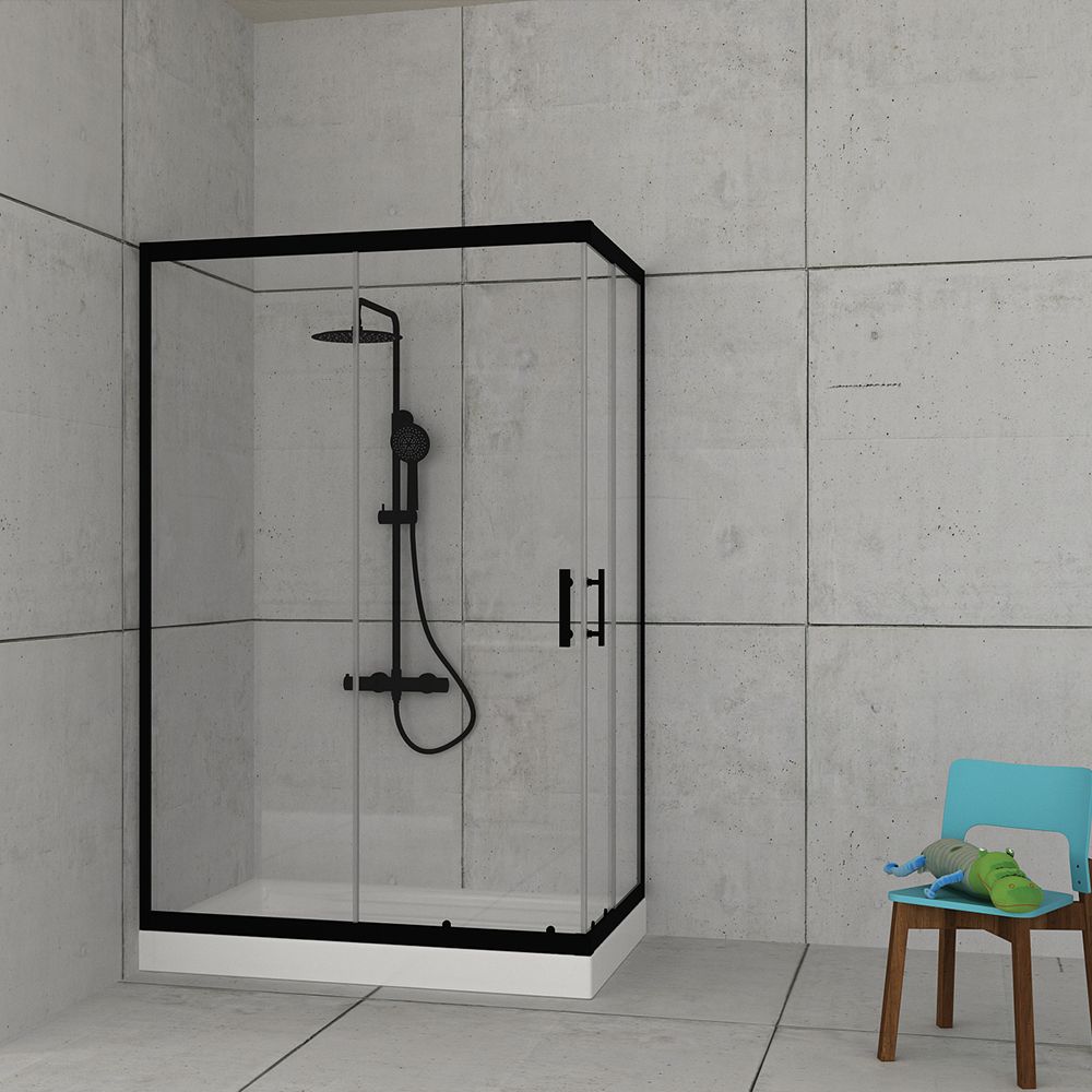 Orabella Stardust Easy Fix H200 Black matt 90X130 - Καμπίνα αντιστρέψιμη, ασύμμετρη