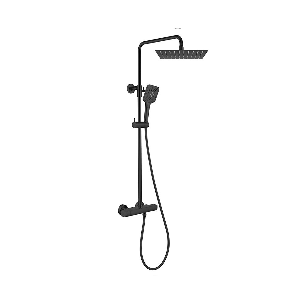 Orabella Elegance Black matt - Θερμοστατική στήλη ντουζ με τετάγωνη κεφαλή 250X250